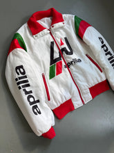 Lade das Bild in den Galerie-Viewer, 1980s Aprilia Racing Team jacket weiß / rot
