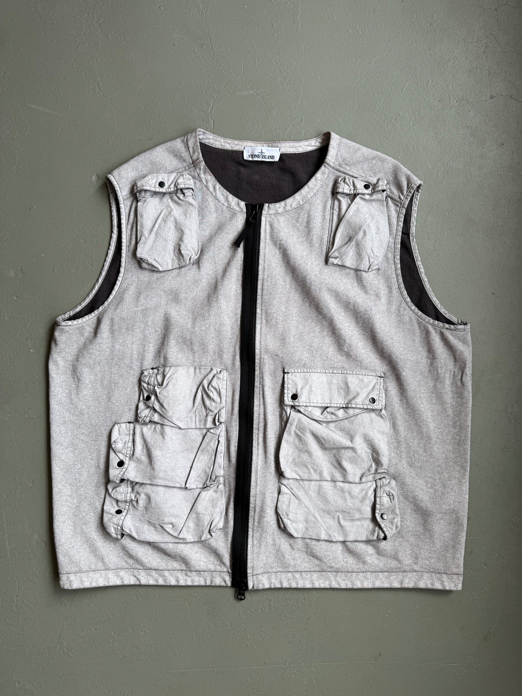 2000s Stone Island Weste grau Silber