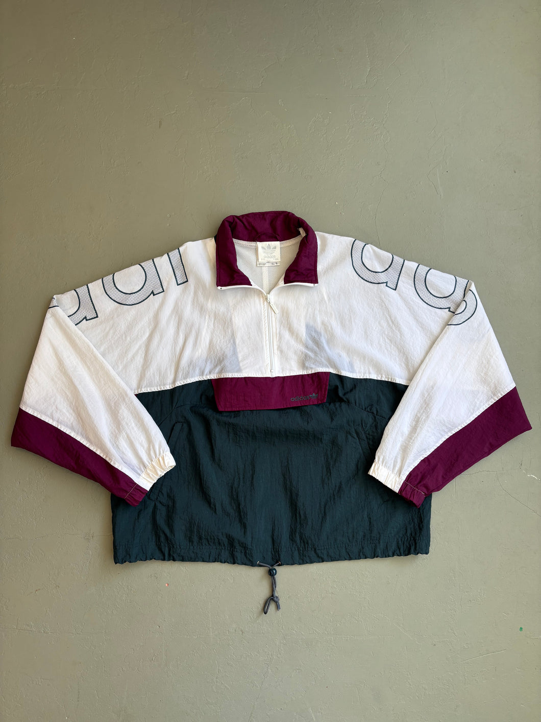 90s ADIDAS GESTICKTER ANORAK (XL)