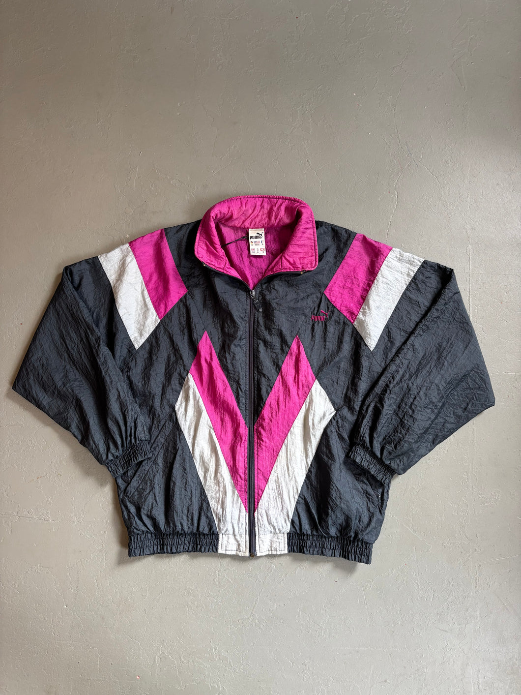 1990er PUMA GESTICKTER TRAININGSJACKE (L)