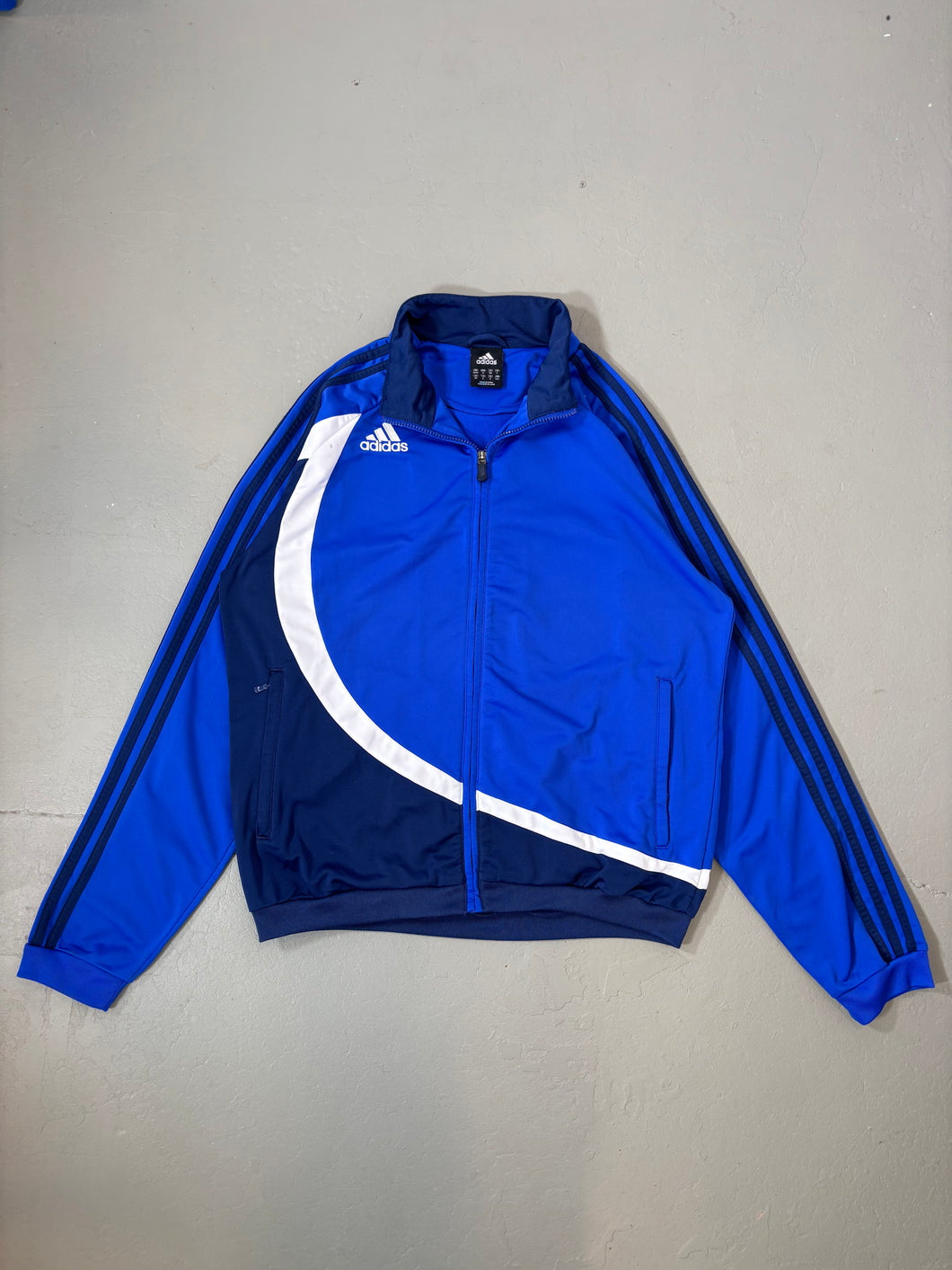 2000er Adidas Trainings Jacke blau / schwarz