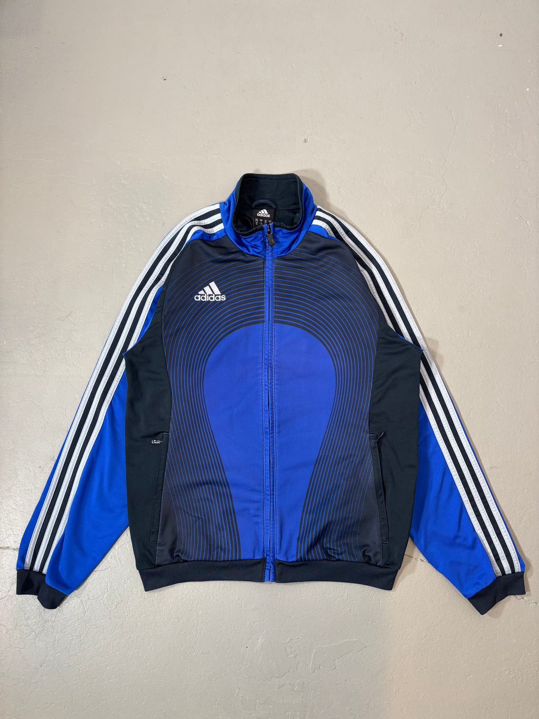 2000er Adidas Trainings Jacke blau