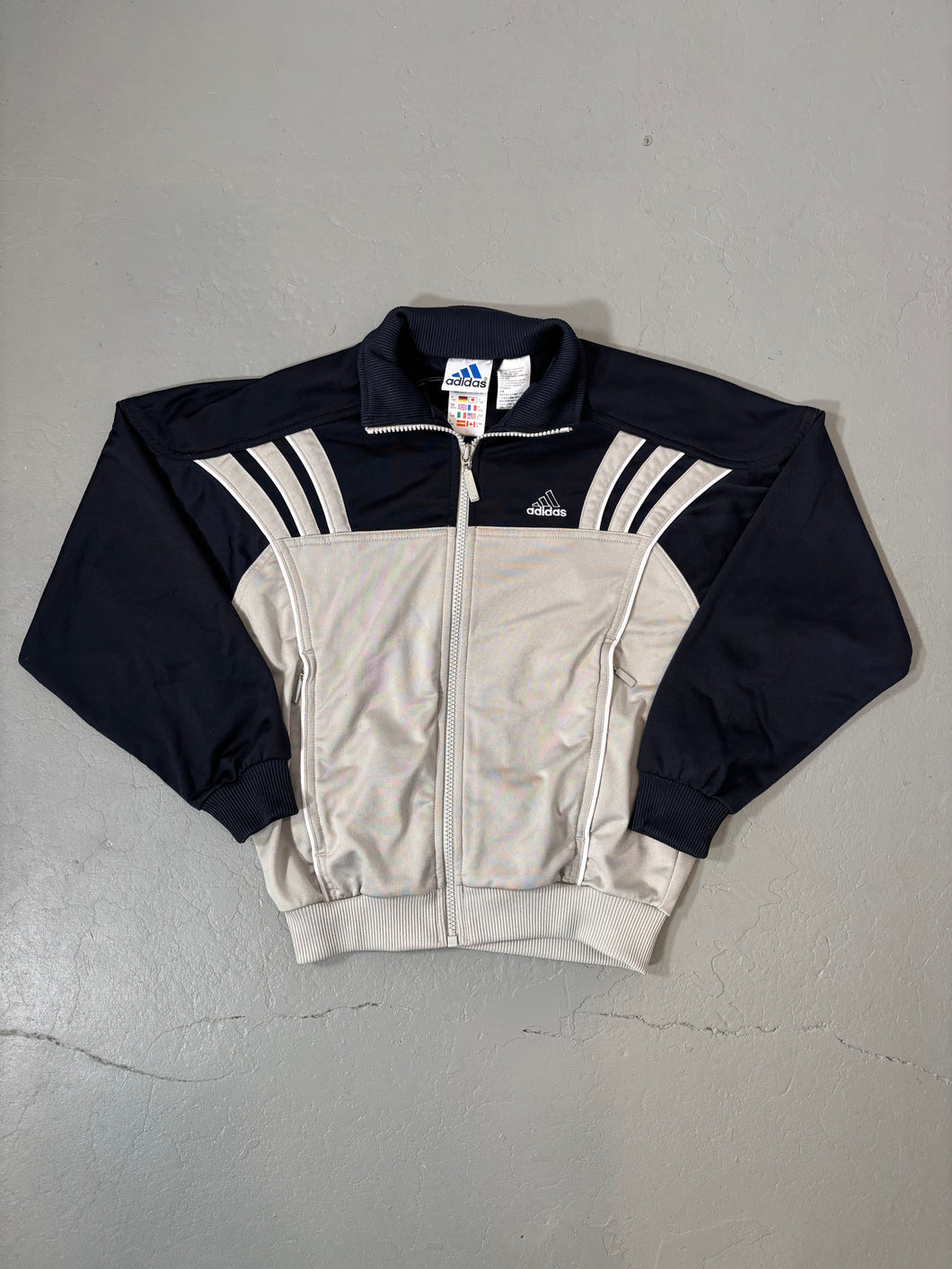 1990er Adidas Trainings jacket schwarz / grau